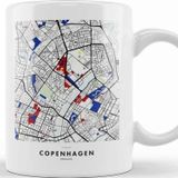 Baskı Dükkanı Copenhagen Denmark Map x Piet Mondrian Kupa Bardak