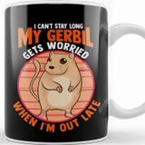 Baskı Dükkanı Cute I Can T Stay Long My Gerbil Gets Worried Kupa
