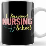 Baskı Dükkanı Cute I Survived Nursing School Rn Nurse Graduation Kupa