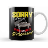 Baskı Dükkanı Cute Sorry I Can't I Have Rehearsal Piano Player Beyaz 330 ml Porselen Kupa