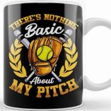 Baskı Dükkanı Cute Theres Nothing Basic About My Pitch Softball Kupa