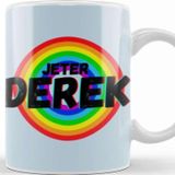 Baskı Dükkanı Derek Jeter Carton Art Baseball Gifts Vintage Retro For Boys And Dad Beyaz Porselen Kupa Bardak
