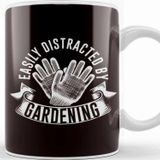 Baskı Dükkanı Distracted By Gardening Gardener Garden Plants Flowers Lawn Beyaz Porselen Kupa Bardak