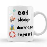 Baskı Dükkanı Eat Sleep Dominate Repeat Kupa Bardak