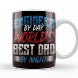 Baskı Dükkanı Engineer Father Papa Dad Daddy Stepdad Husband Father´s Day Porselen Beyaz Kupa Bardak