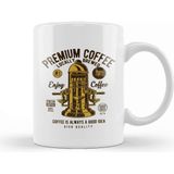 Baskı Dükkanı Enjoy Premium Coffee Espresso Machine Porselen Beyaz Kupa Bardak
