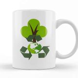 Baskı Dükkanı Environmental Friendly Green Eco Recycle Reuse Porselen Beyaz Kupa Bardak