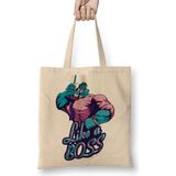 Baskı Dükkanı Estampa League Of Legends Like A Boss Bez Uzun Saplı Krem Rengi Çanta