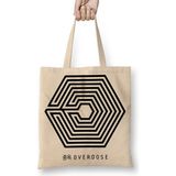 Baskı Dükkanı Exo Overdose 3 Bez Uzun Saplı Krem Rengi Çanta