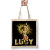 Baskı Dükkanı Fairy Tail Lucy Heartfilia Guild Symbol Key Bez Uzun Saplı Krem Rengi Çanta