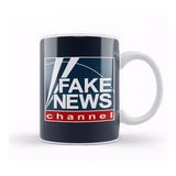 Baskı Dükkanı Fake News Channel Fox News Logo Porselen Beyaz Kupa Bardak