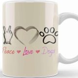 Baskı Dükkanı Fashion Peace Love Dogs Funny Summer Female Kupa