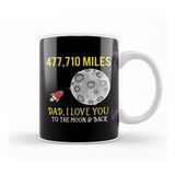 Baskı Dükkanı Fathers Day Dad I Love You To The Moon And Back Kupa Bardak