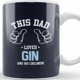 Baskı Dükkanı Fathers Day This Dad Loves Gin And His Children Kupa Bardak