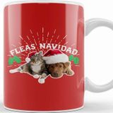 Baskı Dükkanı Feliz Navidad Fleas Navidad Christmas Pets Kupa Bardak