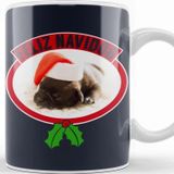 Baskı Dükkanı Feliz Navidog Christmas Puppy Kupa Bardak