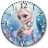 Baskı Dükkanı Frozen Elsa Bombeli Gerçek Cam Duvar Saati