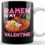 Baskı Dükkanı Funny Ramen Is My Valentine Cute Anime Kawaii Kupa Bardak