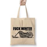 Baskı Dükkanı Fuuck Winter Always Motorcycle Bez Çanta