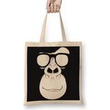 Baskı Dükkanı Geek Monkey Bez Uzun Saplı Krem Rengi Çanta
