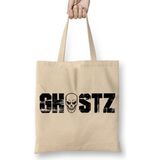 Baskı Dükkanı Ghostz Logo Preta 2018 Bez Uzun Saplı Krem Rengi Çanta