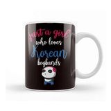 Baskı Dükkanı Girl Who Loves Korean Boybands K-Pop Korea Pop Music Panda Kupa Bardak
