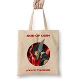 Baskı Dükkanı God Of Thunder Bez Uzun Saplı Krem Rengi Çanta