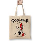 Baskı Dükkanı God Of War 02 Bez Uzun Saplı Krem Rengi Çanta