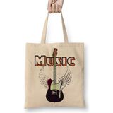 Baskı Dükkanı Guitar Music Gitar Müzik Bez Çanta