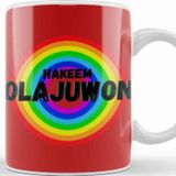 Baskı Dükkanı Hakeem Olajuwon Basketball Gifts Vintage Retro Rainbow Quotes For Boys And Dad Kupa