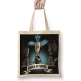 Baskı Dükkanı I Am The Queen Of Shock Wednesday Addams Bez Kadın Günlük Çanta