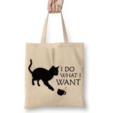 Baskı Dükkanı I Do What I Want Ne Istersem Onu Yaparım Kedi Bez Kadın Günlük Çanta