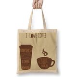Baskı Dükkanı I Love Coffe Bez Kadın Günlük Çanta