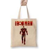Baskı Dükkanı Iron Man 03 Bez Uzun Saplı Krem Rengi Çanta
