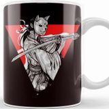 Baskı Dükkanı Japanese Art Samurai Skull Japan Ninja Shinobi Warrior Kendo-2 Kupa Bardak