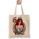 Baskı Dükkanı Jessica Rabbit Bez Uzun Saplı Krem Rengi Çanta