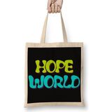 Baskı Dükkanı Jhope Hope World Baseball Basketbol Bez Uzun Saplı Krem Rengi Çanta