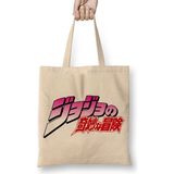 Baskı Dükkanı Jojo No Kimyou Na Bouken Jojo's Bizarre Adventure Bez Uzun Saplı Krem Rengi Çanta