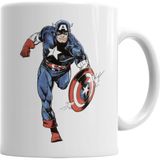 Baskı Dükkanı KB108 Captain America Splash Art Porselen Kupa Bardak