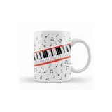 Baskı Dükkanı KB11516 Piano Piyano Müzik Notaları Porselen Kupa Bardak