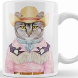 Baskı Dükkanı KB11871 Süslü Kedi Cats Porselen Kupa Bardak