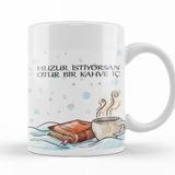 Baskı Dükkanı KB12465 Huzur Istiyorsan Kahve Iç Porselen Kupa Bardak