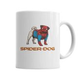 Baskı Dükkanı KB2784 Spider Dog Pug Köpek Porselen Kupa Bardak