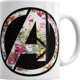 Baskı Dükkanı KB3481 Avengers Flowers Porselen Kupa Bardak