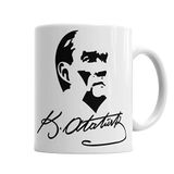 Baskı Dükkanı KB38 Atatürk Imzalı Porselen Kupa Bardak