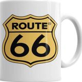 Baskı Dükkanı KB5354 Route 66 Porselen Kupa Bardak