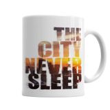 Baskı Dükkanı KB6993 The City Never Sleep Porselen Kupa Bardak
