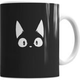 Baskı Dükkanı KB7166 Beyaz Kedi Siyah Kötü Cats Porselen Kupa Bardak