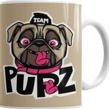 Baskı Dükkanı KB7389 Kukla Köpek Pug Porselen Kupa Bardak