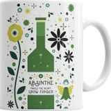 Baskı Dükkanı KB93 Absinthe Yeşil Peri Porselen Kupa Bardak